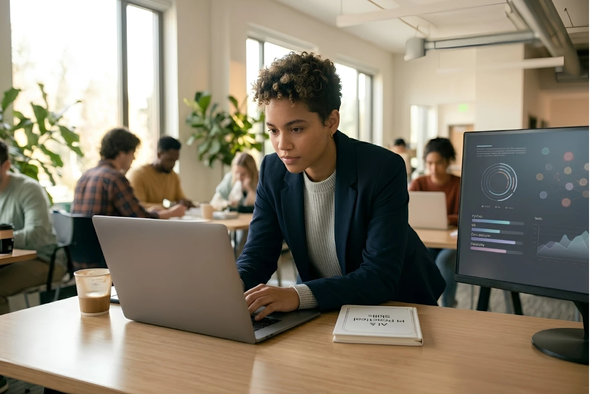 Graduate developing in-demand career and AI skills beyond their degree