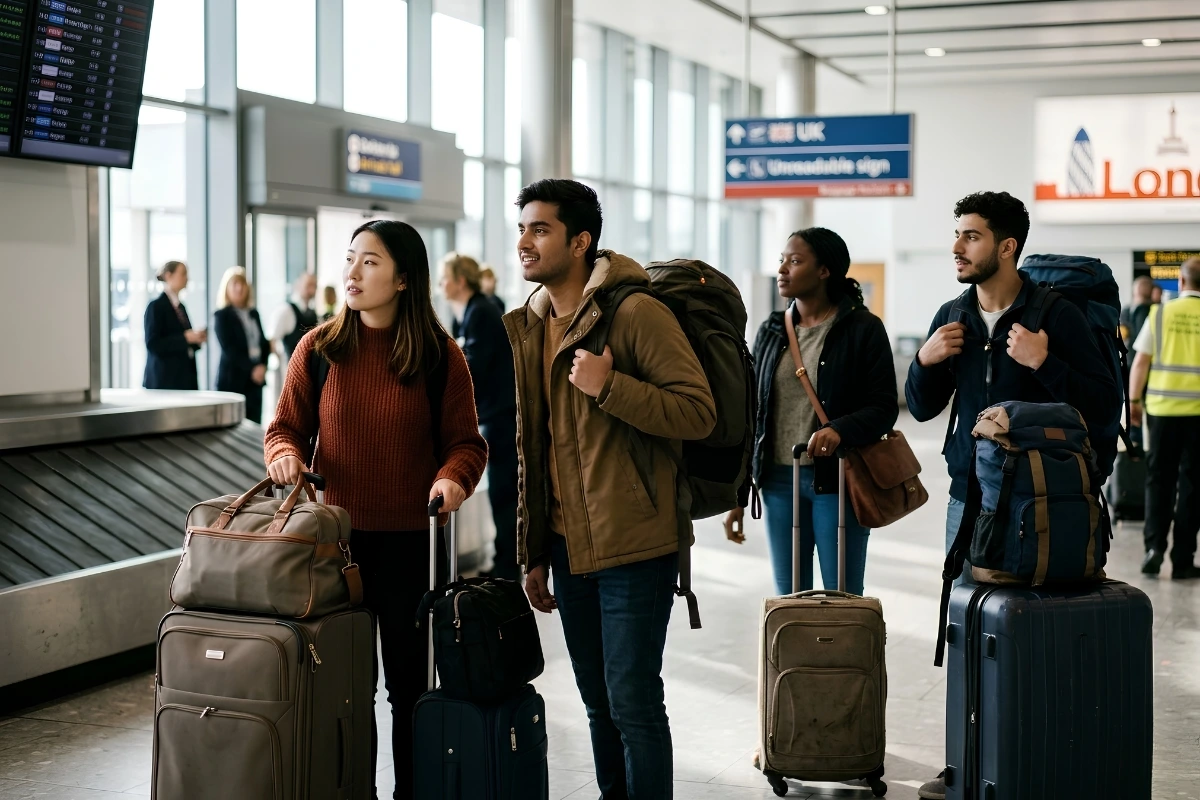 International students arriving in the UK on study visas