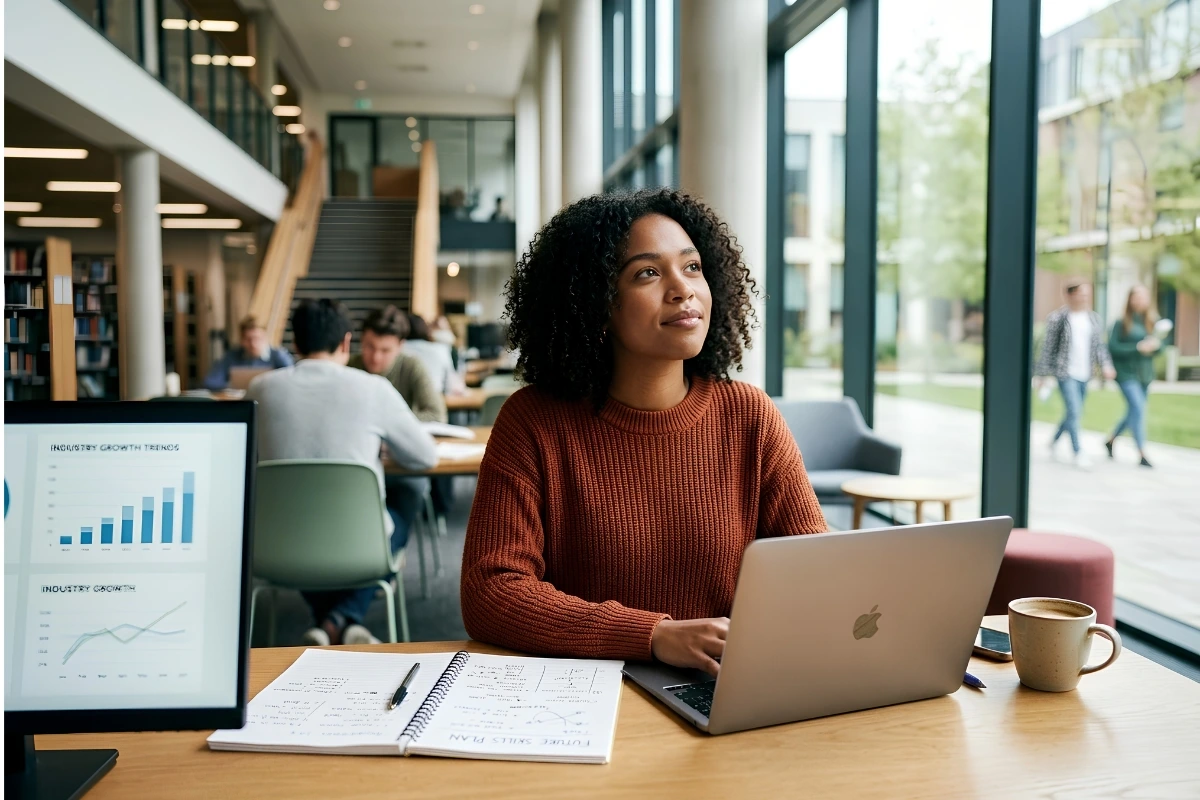 Ambitious university student building skills for the future of work