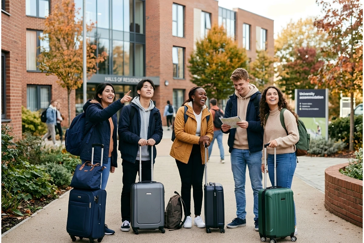 Students arriving at UK university for the first time
